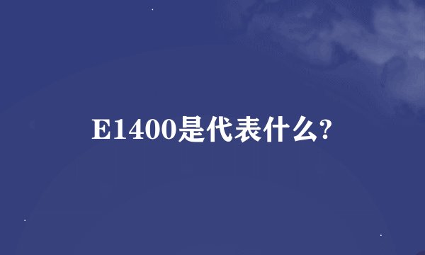 E1400是代表什么?