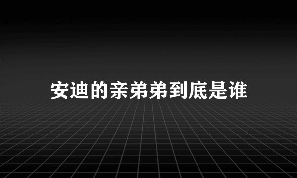 安迪的亲弟弟到底是谁