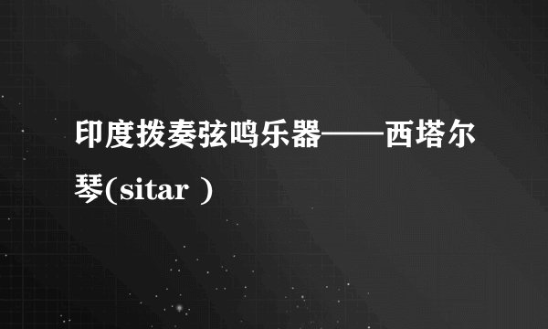 印度拨奏弦鸣乐器——西塔尔琴(sitar )