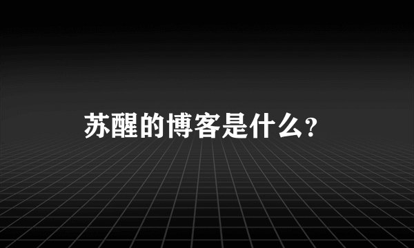 苏醒的博客是什么？