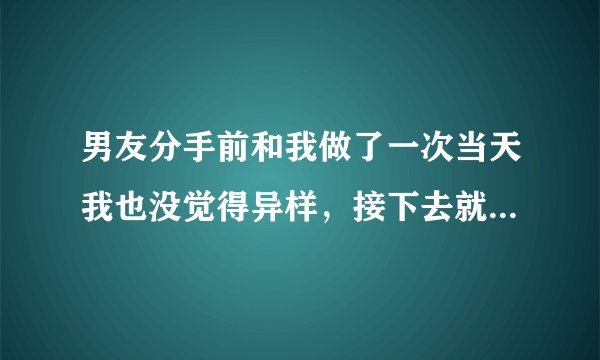 男友分手前和我做了一次当天我也没觉得异样，接下去就冷处理我了，追
