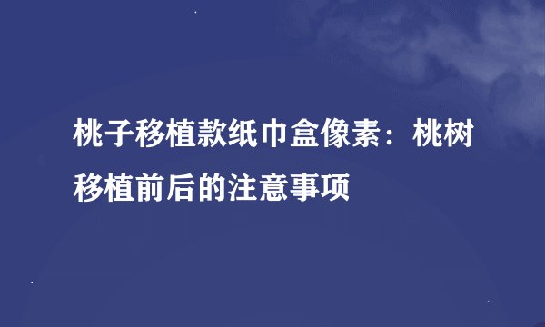 桃子移植款纸巾盒像素：桃树移植前后的注意事项