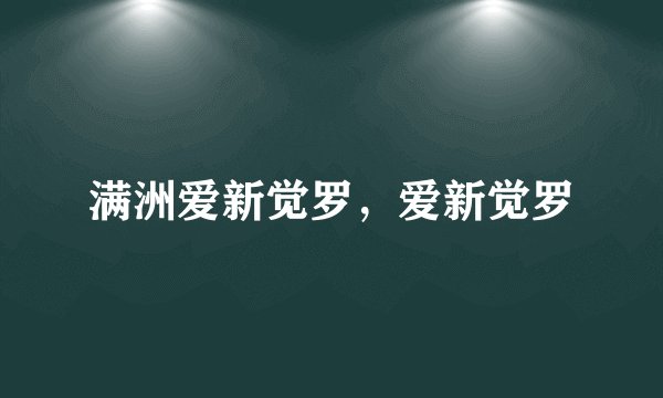 满洲爱新觉罗，爱新觉罗