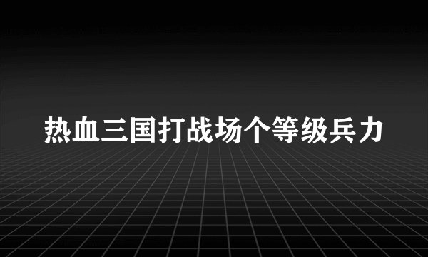 热血三国打战场个等级兵力