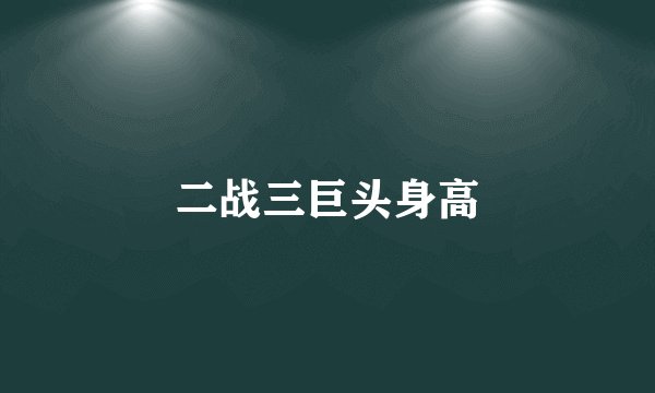 二战三巨头身高