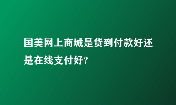 国美网上商城是货到付款好还是在线支付好?