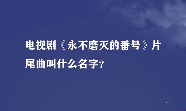 电视剧《永不磨灭的番号》片尾曲叫什么名字？