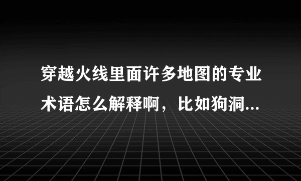 穿越火线里面许多地图的专业术语怎么解释啊，比如狗洞是指那里？