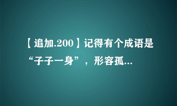 【追加.200】记得有个成语是“子子一身”，形容孤独的，不过子的那一撇是斜的，那是是什么字？？？