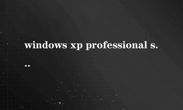 windows xp professional service pack 3是什么意思啊