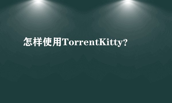 怎样使用TorrentKitty？