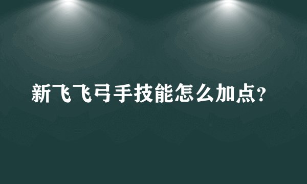 新飞飞弓手技能怎么加点？