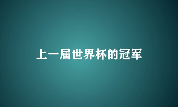 上一届世界杯的冠军