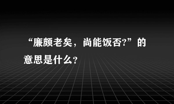 “廉颇老矣，尚能饭否?”的意思是什么？