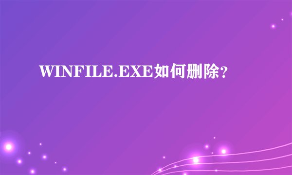 WINFILE.EXE如何删除？