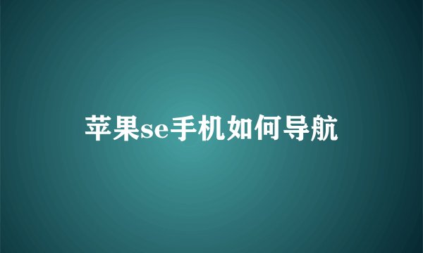 苹果se手机如何导航