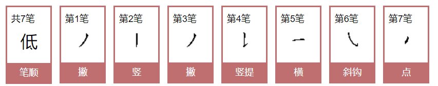 低字的笔顺