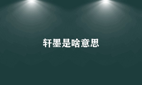 轩墨是啥意思