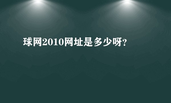 球网2010网址是多少呀？