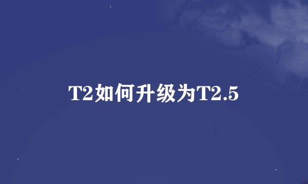T2如何升级为T2.5