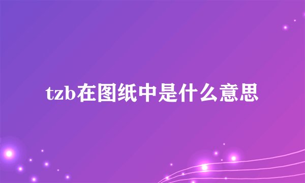 tzb在图纸中是什么意思