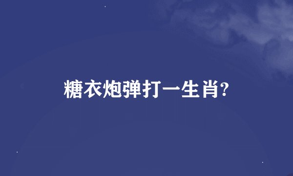 糖衣炮弹打一生肖?