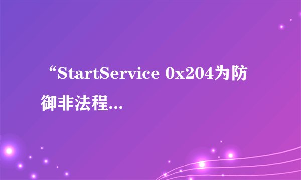 “StartService 0x204为防御非法程序driver开始失败”导致游戏无法进行要怎么办啊?