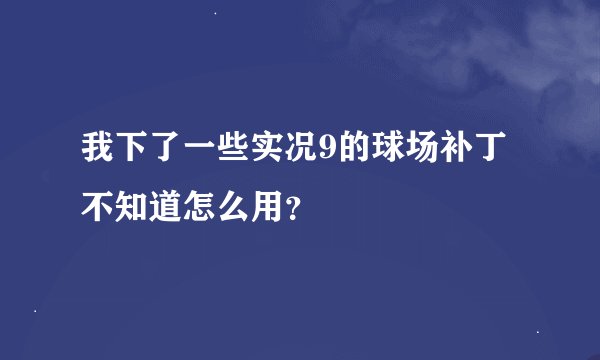 我下了一些实况9的球场补丁不知道怎么用？