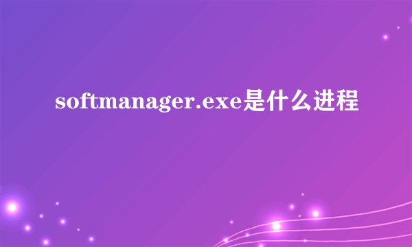 softmanager.exe是什么进程