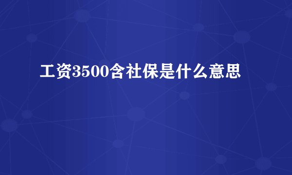 工资3500含社保是什么意思