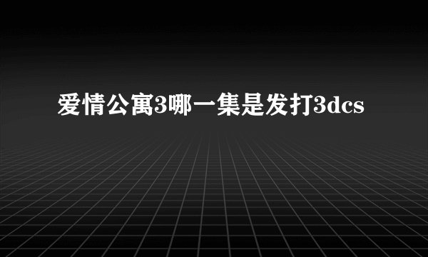 爱情公寓3哪一集是发打3dcs
