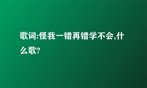 歌词:怪我一错再错学不会,什么歌?