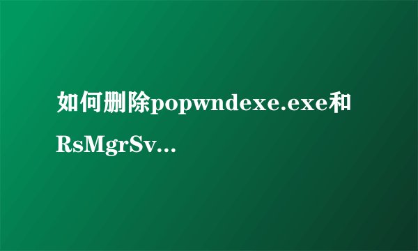 如何删除popwndexe.exe和RsMgrSvc.exe