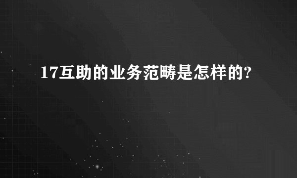 17互助的业务范畴是怎样的?