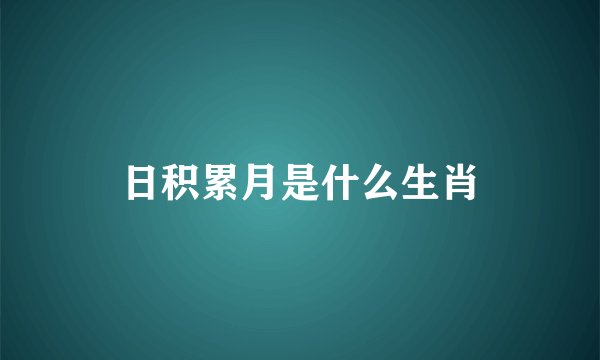 日积累月是什么生肖