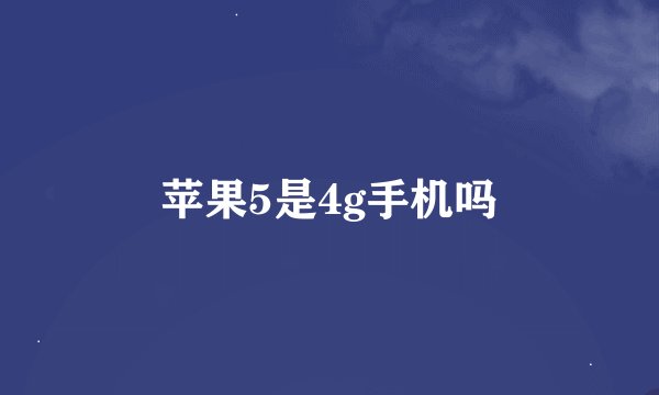 苹果5是4g手机吗