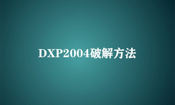 DXP2004破解方法
