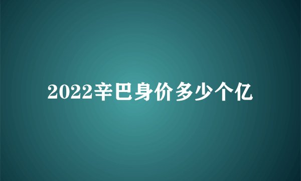 2022辛巴身价多少个亿