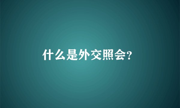什么是外交照会？