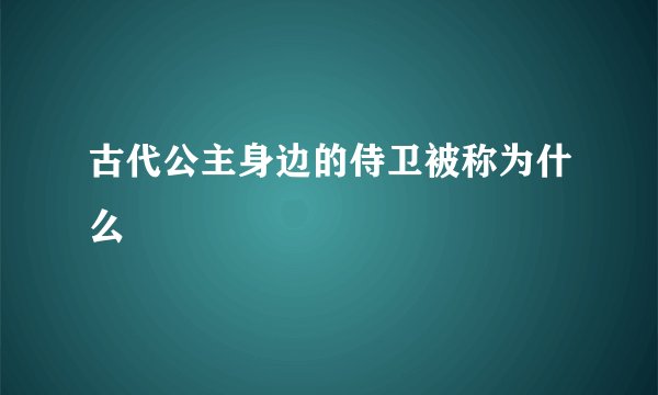 古代公主身边的侍卫被称为什么