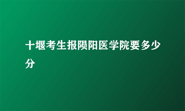 十堰考生报陨阳医学院要多少分