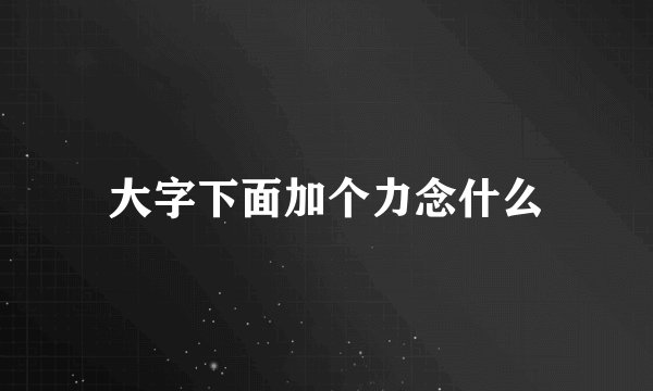 大字下面加个力念什么