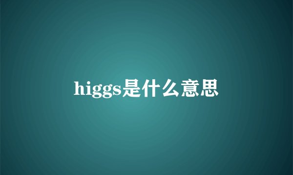 higgs是什么意思