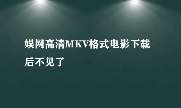 娱网高清MKV格式电影下载后不见了