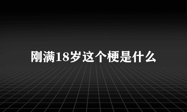 刚满18岁这个梗是什么