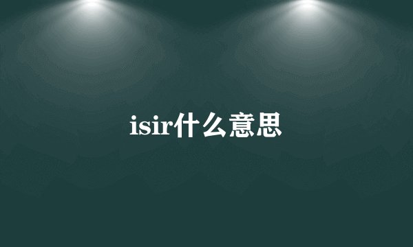 isir什么意思