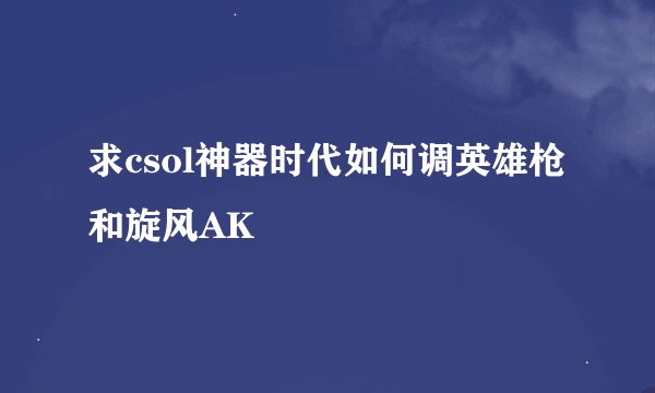 求csol神器时代如何调英雄枪和旋风AK