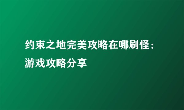 约束之地完美攻略在哪刷怪：游戏攻略分享