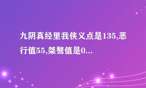 九阴真经里我侠义点是135,恶行值55,桀骜值是0,现在头上称号是侠,请问恶行值继续加下去的话称号会变什么？