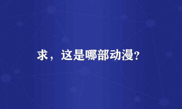 求，这是哪部动漫？